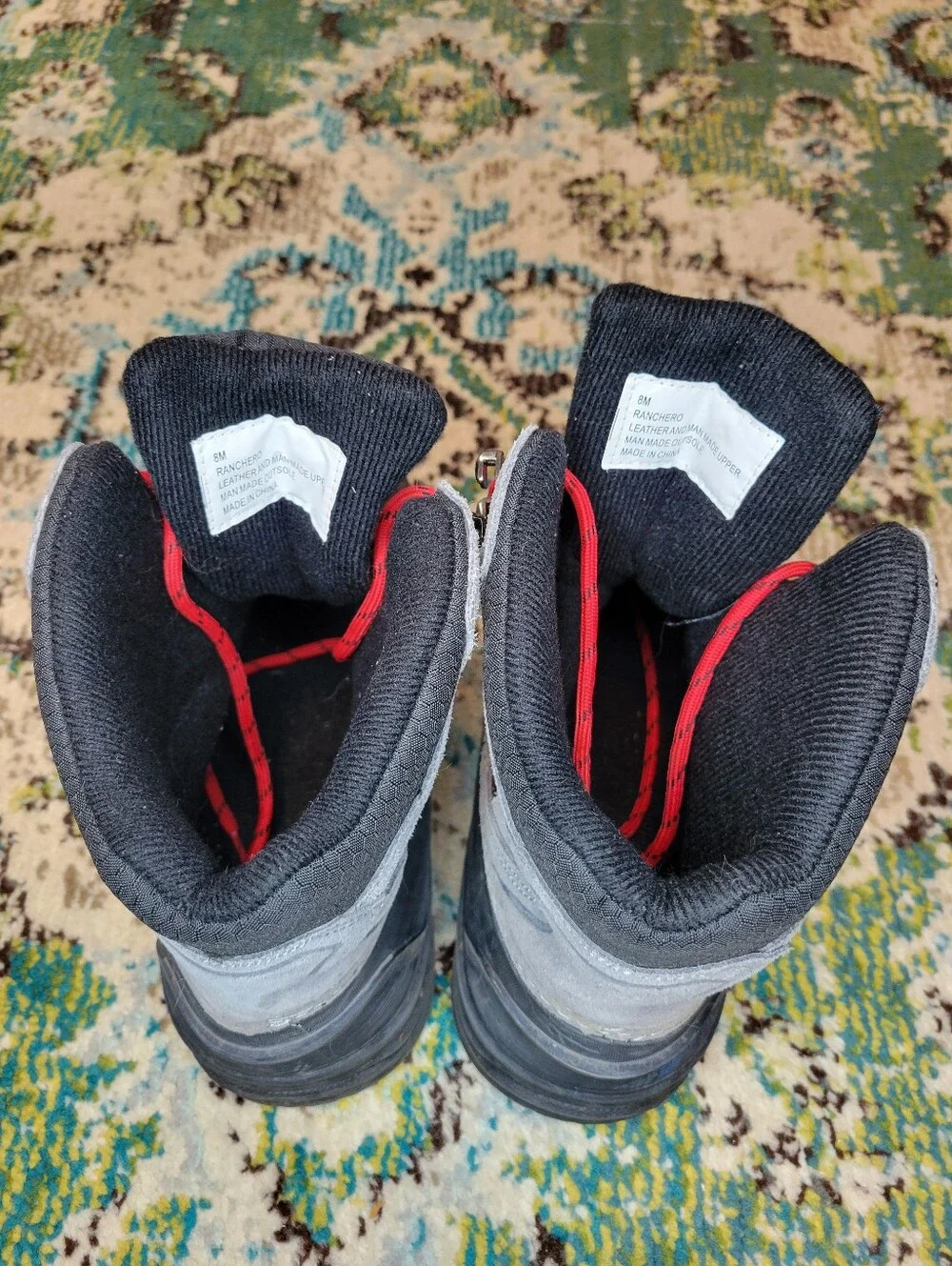 Khombu Waterproof Outdoor Grey & Black Snow Boot, Size Mens 8